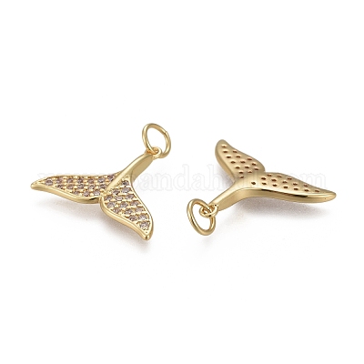 Латунные микропаве прозрачные кубические циркониевые подвески KK-F821-30G-1