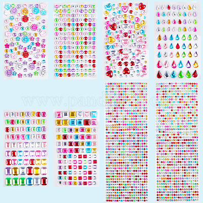 8 шт. 7 стиля акриловых страз самоклеящиеся наклейки STIC-SP0001-11-1