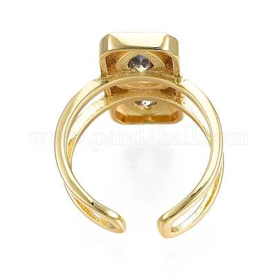 Прямоугольное открытое кольцо-манжета из кубического циркония RJEW-N037-015-01LG-1