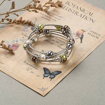 Модные браслеты с пятью петлями BJEW-JB05512-01-1