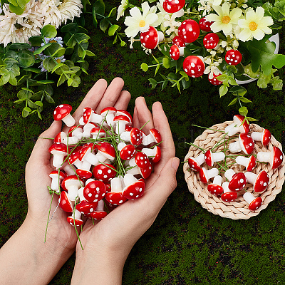 60Pcs Miniature Mushroom Fake Foam Mushrooms Micro Landscape