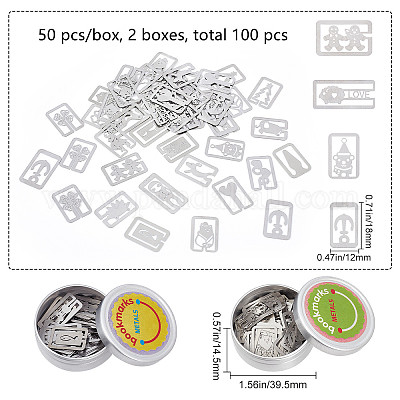 2 коробка 2 стильных полых металлических закладок закладки из нержавеющей стали AJEW-CP0004-79-1