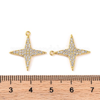 Латунные микропаве прозрачные подвески с фианитом KK-U017-10C-G-1