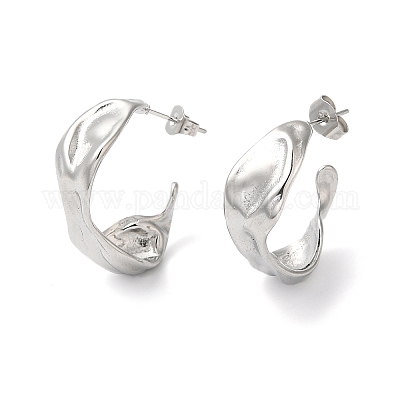 Круглые серьги-гвоздики из нержавеющей стали 304 EJEW-K244-44P-1