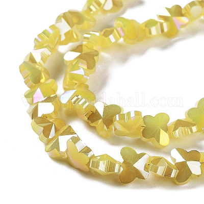 Гальванические нити стеклянных бусин-бабочек EGLA-A036-08A-AB03-1