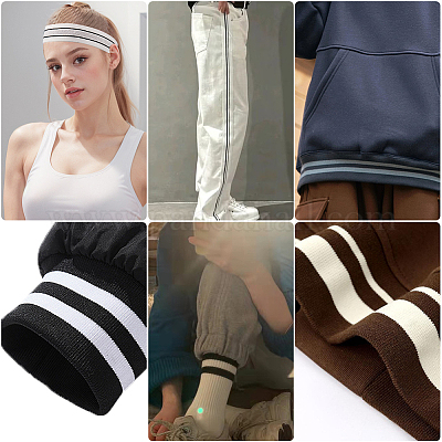 4.7 ярд плоская полиэстеровая полосатая эластичная широкая лента OCOR-GF0003-86C-1