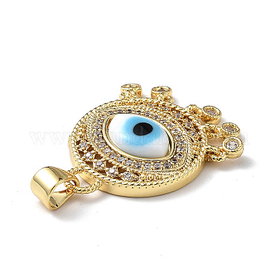 Подвески от сглаза лэмпворк с разноцветными фианитами ZIRC-L102-14G-02-1