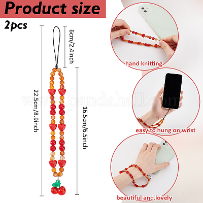 Ремешок для мобильного телефона с агатовыми бусинами AJEW-WH0348-411-1