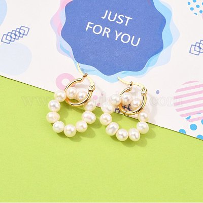 Серьги-кольца из нержавеющей стали 304 EJEW-JE04327-1