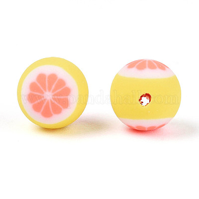 Бусины из полимерной глины ручной работы на фруктовой тематике CLAY-T022-04G-1