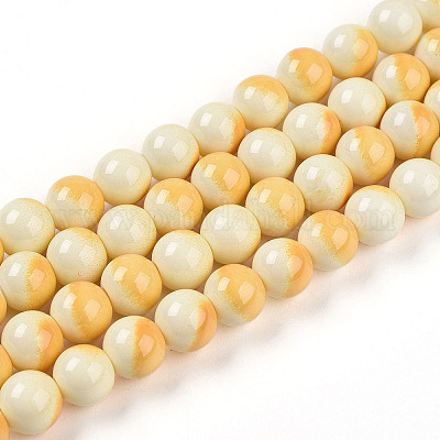 Выпечка окрашенные стеклянные бусины пряди X1-DGLA-N012-8mm-03-1