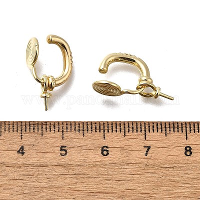 Фурнитура для ушей из латуни с кубическим цирконием KK-Q048-22G-1