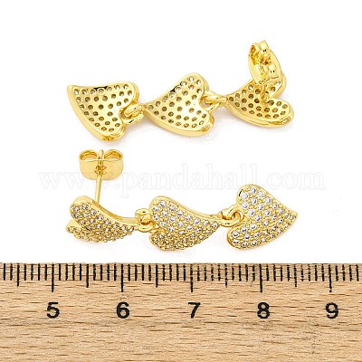 Серьги-гвоздики из циркония EJEW-H158-10G-1