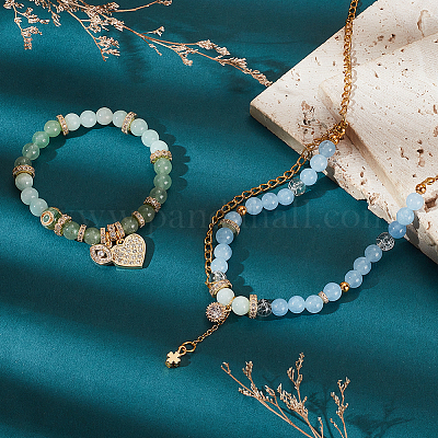 16шт 8 стиля латунные бусины с микропаве и кубическим цирконием KK-PH0005-97-1