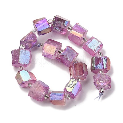 Гальванические природный кварц бисер пряди G-G767-02-19-1