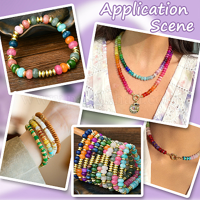 2 нити бусин из натурального белого нефрита G-PA0001-23A-1