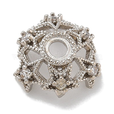 Стойка металлизированная звезда латунная микропаве прозрачные кубические циркониевые бусины колпачки KK-L224-028P-1