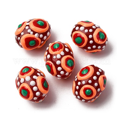 Стеклянные эмалевые бусины&nbsp;GLAA-C038-01-1