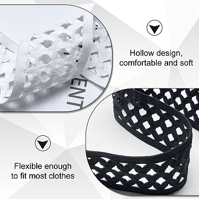 10 ярд полиэстеровой эластичной широкой тесьмы DIY-FG0006-44B-1