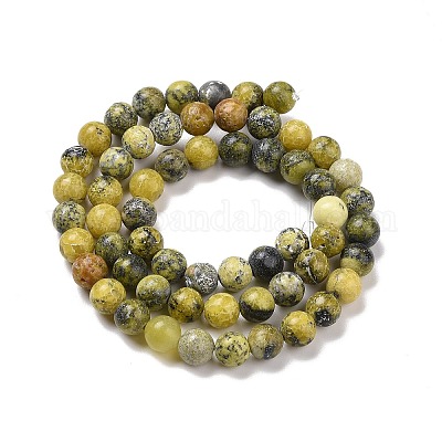 Бусы из натуральной желтой бирюзы (яшмы) GSR10mmC007-1