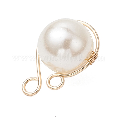 Подвески из медной проволоки с ракушками и жемчугом PALLOY-JF03607-01-1