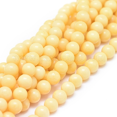 Естественный желтый нефрит бисер нитей G-D0010-02-6mm-1