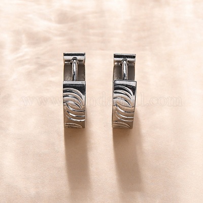 Серьги-кольца из нержавеющей стали 304 с эффектом полировки EJEW-M001-14P-1