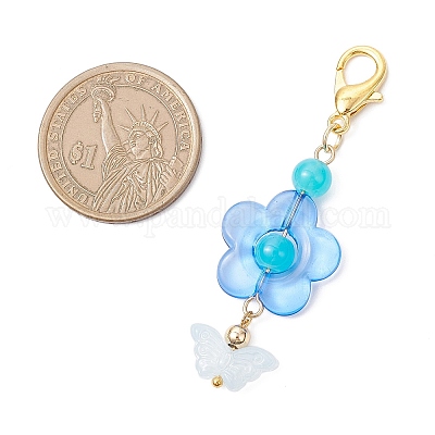 6 шт. стеклянные подвесные украшения HJEW-JM03972-1