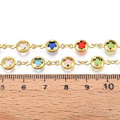 Латунный плоский круглый с цветочными звеньями CHC-N023-06G-1