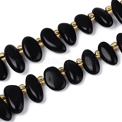 Natürlichen Obsidian Perlen Stränge&nbsp;G-Z091-A40-1