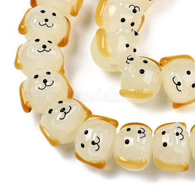 Бусы лэмпворк ручной работы LAMP-N021-42F-1