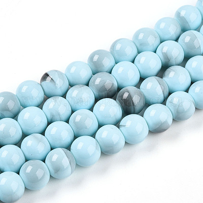 Выпечка окрашенные стеклянные бусины пряди DGLA-N013-10mm-03-1