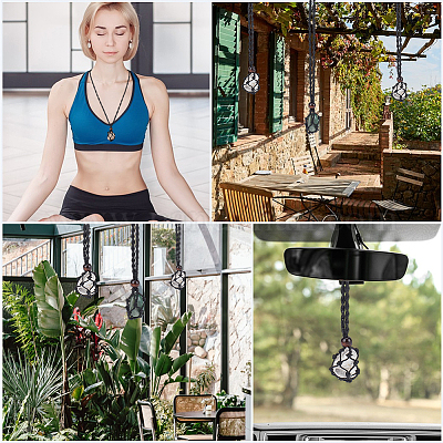 6 шт. регулируемый вощеный шнур макраме мешочек пустой держатель для камней изготовление ожерелья NJEW-BBC0001-08C-1