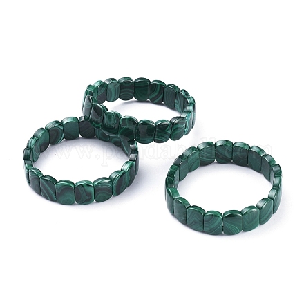 Natural Malachite Stretch Bracelets G-D0018-01-1