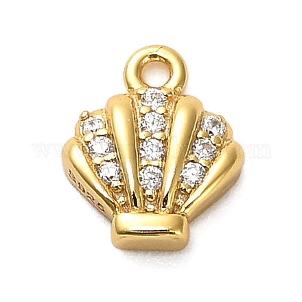 925 подвеска в форме ракушки из стерлингового серебра с микропаве из прозрачных кубических цирконий STER-U009-09G-01-1