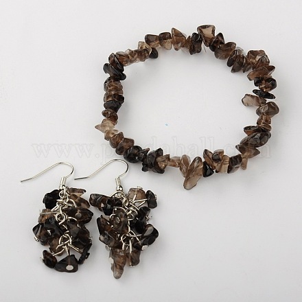 Ensembles de bijoux de pierres précieuses: boucles d'oreilles et bracelets SJEW-JS00707-05-1
