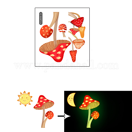 Adesivi murali con interruttore a forma di fungo che si illuminano al buio MUSH-PW0001-083A-1