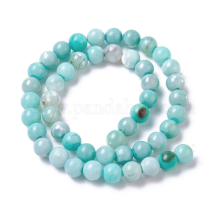 Agate teinte naturelle brins de perles imitation turquoise X-G-P425-02A-6mm-1