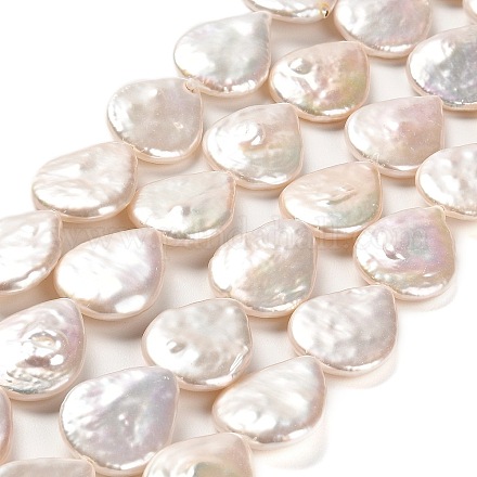 Fili di perle di keshi di perle barocche naturali PEAR-J007-04-1