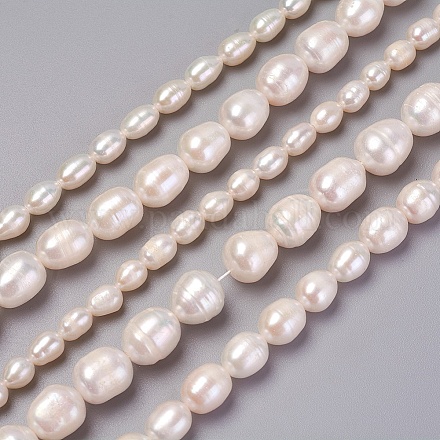 Fili di perle di perle d'acqua dolce coltivate naturali PEAR-L021-21-01A-1