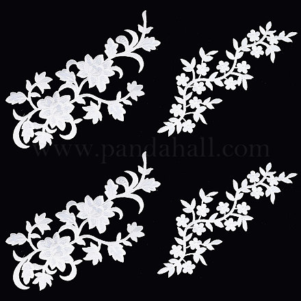 CHGCRAFT 4Pcs 2 Style Computerized Embroidery Cloth Iron On Patches PATC-CA0001-04-1