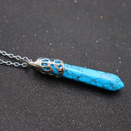 Ожерелья с подвесками в виде пули из синтетической бирюзы FS-WG32EE9-10-1