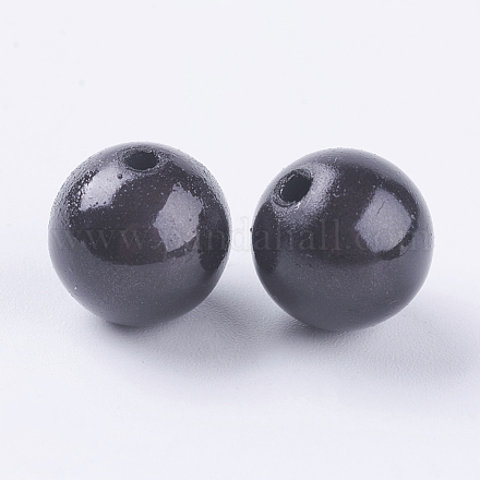 Perle noire en perles perles acryliques peintes à la bombe X-PB9286-15-1