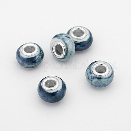 Unterlegscheibe handgefertigten Porzellan großes Loch European Beads OPDL-M009-01-1
