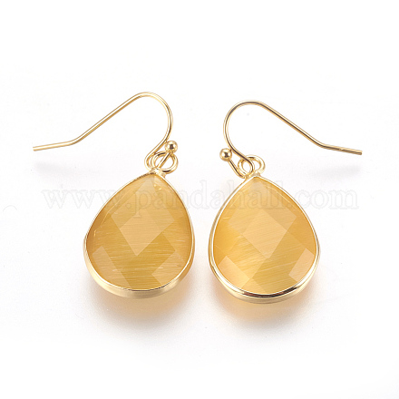 Brass Dangle Earrings EJEW-O083-01G-C-1