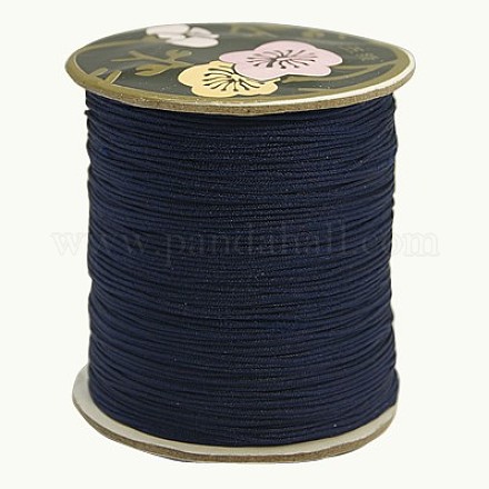ナイロン糸  カスタム織りジュエリー作りのために  ミッドナイトブルー  0.8mm  約131.23ヤード（120m）/ロール X-NWIR-C036-335-1