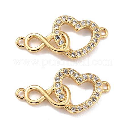 Brass Micro Pave Clear Cubic Zirconia Links Connectors ZIRC-A021-72G-1