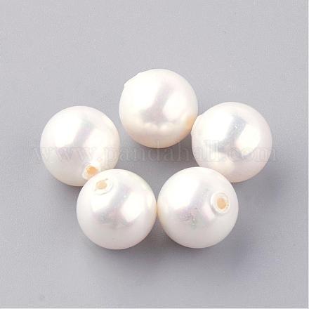 Natürliche Muschel Perlen SHEL-Q008-18-8mm-1