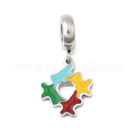 304 нержавеющая сталь цветная эмаль европейские подвески-шармы STAS-D153-01A-P-1