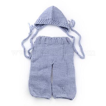 Costume de bonnet de bébé en crochet AJEW-R030-60-1